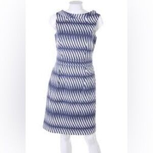 Boden Blue and White Diagonal Stripe Dress. Size 8. Pre owned excellent cond.